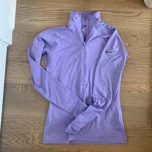 Purple Nike pro hyperwarm quarter zip